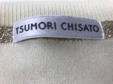 TSUMORI CHISATO Cream Short Sleeve Sweater w/ Beading Size 2