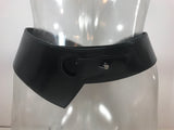 DEJAC France Patent Leather Black Wide Belt with Silver Stud Closure Size 44