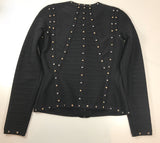 PERSE Black Zip Up Bandage Jacket w/ Studs Size XS