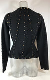 PERSE Black Zip Up Bandage Jacket w/ Studs Size XS