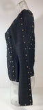 PERSE Black Zip Up Bandage Jacket w/ Studs Size XS