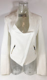ROLAND MOURET White Long Sleeve Biker Jacket w/ Metal Detail