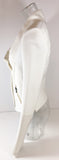 ROLAND MOURET White Long Sleeve Biker Jacket w/ Metal Detail
