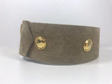 EDOUARD RAMBAUD Light Brown Suede Belt with Gold Heart Belt