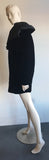 RUE DU MAIL Black Velvet Zip Front Dramatic Coat Size 38