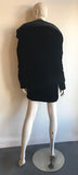 RUE DU MAIL Black Velvet Zip Front Dramatic Coat Size 38