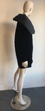 RUE DU MAIL Black Velvet Zip Front Dramatic Coat Size 38