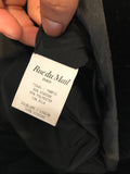 RUE DU MAIL Black Velvet Zip Front Dramatic Coat Size 38
