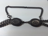 VINTAGE Distressed Metal Drape Chain Belt with Safety Catch