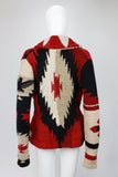 RALPH LAUREN Southwest Deep Red Knit Cardigan with Peplum