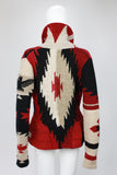 RALPH LAUREN Southwest Deep Red Knit Cardigan with Peplum