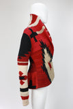 RALPH LAUREN Southwest Deep Red Knit Cardigan with Peplum