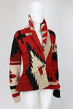 RALPH LAUREN Southwest Deep Red Knit Cardigan with Peplum