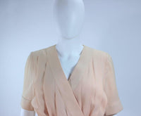 GIVENCHY Couture Cream Ivory Silk Wrap Dress Size 2