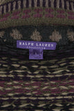 RALPH LAUREN Southwest Sweater Vest with Shawl Collar & Peplum
