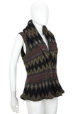 RALPH LAUREN Southwest Sweater Vest with Shawl Collar & Peplum