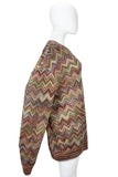 MISSONI Men's Circa 1990s Multicolor Chevron Zig Zag Sweater