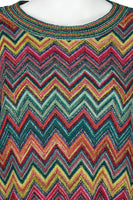 MISSONI Men's Circa 1990s Multicolor Zig Zag  Sweater