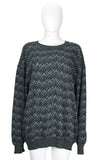 MISSONI Men's Circa 1990s Multicolor Zig Zag Sweater