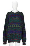 MISSONI Men's Circa 1990s Blue & Green Abstract Sweater