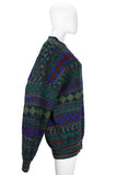 MISSONI Men's Circa 1990s Blue & Green Abstract Sweater