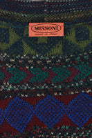 MISSONI Men's Circa 1990s Blue & Green Abstract Sweater