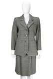 YVES SAINT LAURENT 1980s Rive Gauche Houndstooth Skirt Suit