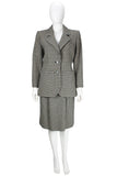 YVES SAINT LAURENT 1980s Rive Gauche Houndstooth Skirt Suit
