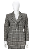 YVES SAINT LAURENT 1980s Rive Gauche Houndstooth Skirt Suit