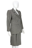YVES SAINT LAURENT 1980s Rive Gauche Houndstooth Skirt Suit
