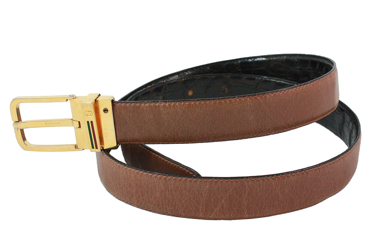 Vintage 1990’s Gucci Belt- 38in see photo. Vintage GUCCI Black Leather GG 30mm Belt 75 30 – Fashion Reloved main image 4