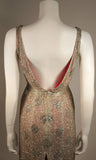 VINTAGE Silver Beaded Gown, Silk Lining & Back Slit Size S