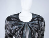 ROBERTO CAVALLI Lace Metallic Suede Jacket, Belt Size Small