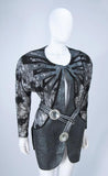 ROBERTO CAVALLI Lace Metallic Suede Jacket, Belt Size Small