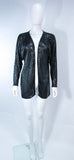 WHITING & DAVIS Black Mesh Draped Batwing Jacket with Belt