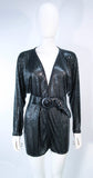 WHITING & DAVIS Black Mesh Draped Batwing Jacket with Belt