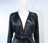 WHITING & DAVIS Black Mesh Draped Batwing Jacket with Belt