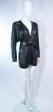 WHITING & DAVIS Black Mesh Draped Batwing Jacket with Belt