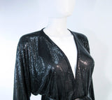 WHITING & DAVIS Black Mesh Draped Batwing Jacket with Belt