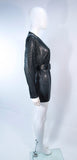 WHITING & DAVIS Black Mesh Draped Batwing Jacket with Belt