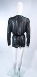 WHITING & DAVIS Black Mesh Draped Batwing Jacket with Belt