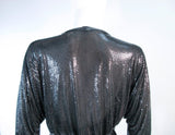 WHITING & DAVIS Black Mesh Draped Batwing Jacket with Belt