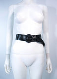WHITING & DAVIS Black Mesh Draped Batwing Jacket with Belt