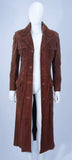 GIANNI VERSACE Brown Suede Trench Coat with Belt Size 6