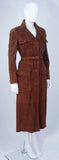 GIANNI VERSACE Brown Suede Trench Coat with Belt Size 6