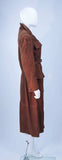 GIANNI VERSACE Brown Suede Trench Coat with Belt Size 6