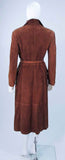 GIANNI VERSACE Brown Suede Trench Coat with Belt Size 6
