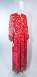 OSCAR DE LA RENTA 1970s Silk Chiffon Bohemian Gown