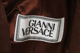 GIANNI VERSACE Brown Suede Trench Coat with Belt Size 6