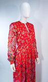 OSCAR DE LA RENTA 1970s Silk Chiffon Bohemian Gown